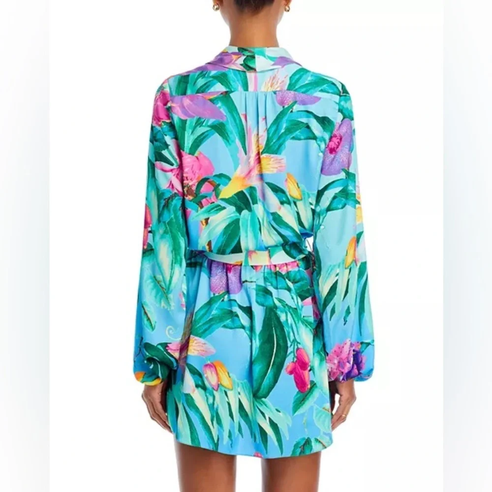 Rococo Sand Blue and Pink Floral Mini Dress - Picture 7 of 16